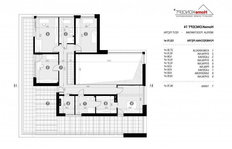 Projekt domu nowoczesnego HomeKONCEPT 74 - 