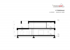 Przekrój projektu HomeKONCEPT 74 w wersji lustrzanej