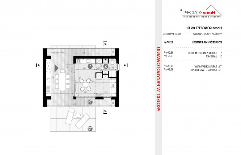 Projekt domu letniskowego HomeKONCEPT 85 DL - 