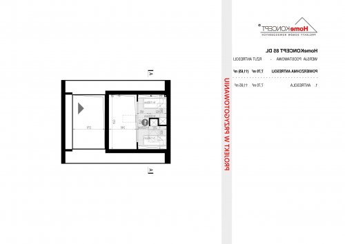 Rzut projektu HomeKONCEPT 85 DL - wersja lustrzana