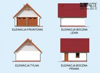 Elewacja projektu G325 szkielet drewniany budynek gospodarczy - 1