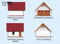 Elewacja projektu G325 szkielet drewniany budynek gospodarczy - 1 - wersja lustrzana