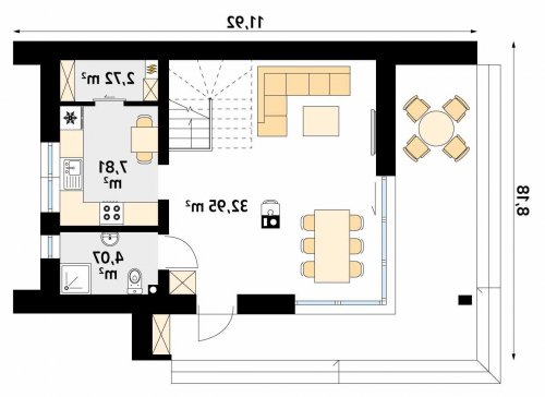 Rzut projektu Teja - wersja lustrzana