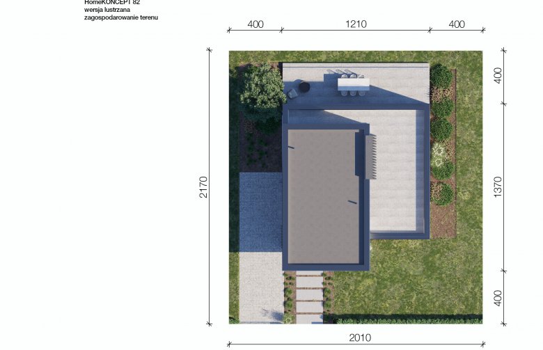 Projekt domu nowoczesnego HomeKONCEPT 82 - Usytuowanie - wersja lustrzana