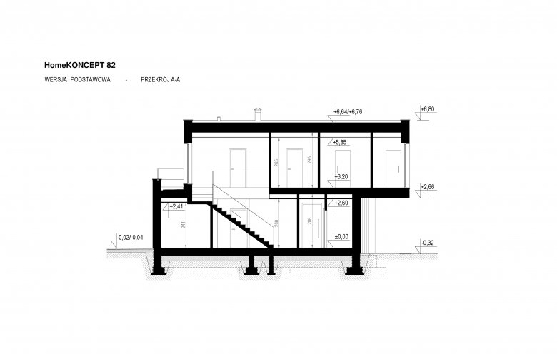 Projekt domu nowoczesnego HomeKONCEPT 82 - przekrój 1