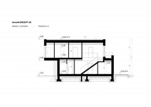 Przekrój projektu HomeKONCEPT 82 w wersji lustrzanej