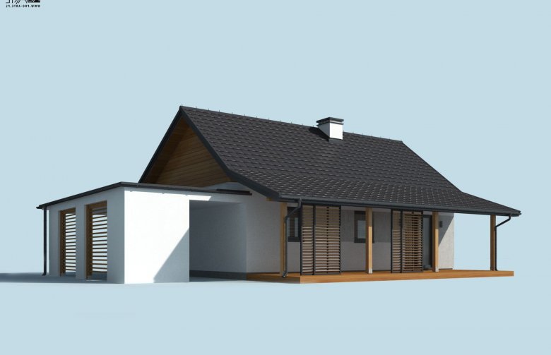 Projekt domu letniskowego BARBADOS 3B z wiatą