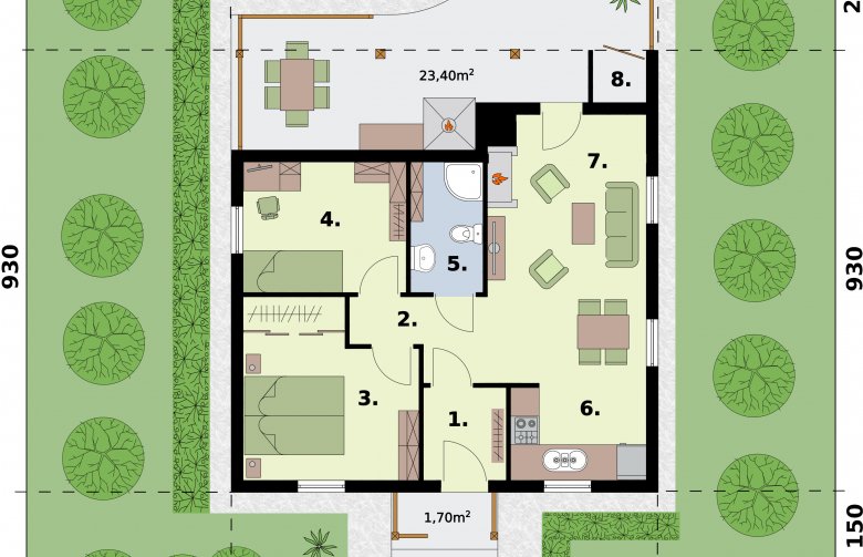 Projekt domu jednorodzinnego BARBADOS C dom mieszkalny, całoroczny - 