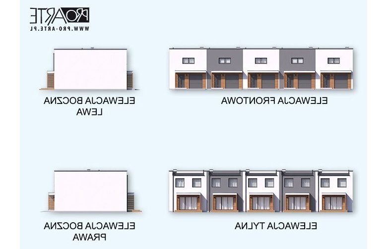Projekt domu szeregowego ALTEA -  segment A - elewacja 1