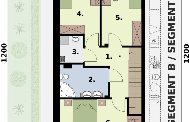 Projekt domu szeregowego ALTEA -  segment A - segment a - rzut piętra