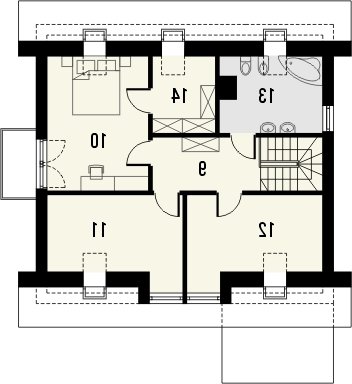 Rzut projektu Tetris - wersja lustrzana