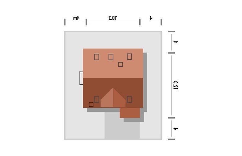 Projekt domu wolnostojącego Tetris - Usytuowanie - wersja lustrzana