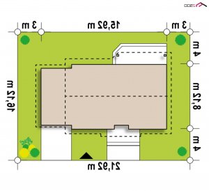 Usytuowanie budynku Z7 D GP  w wersji lustrzanej