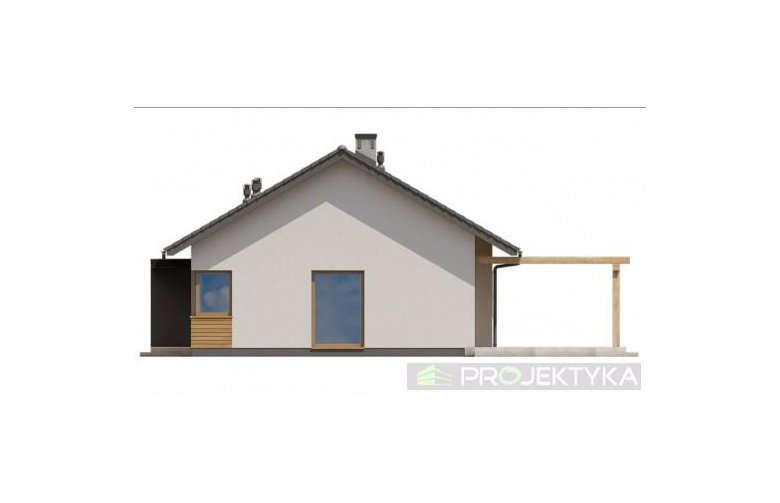 Projekt domu parterowego KA210 SZ  - przekrój 4