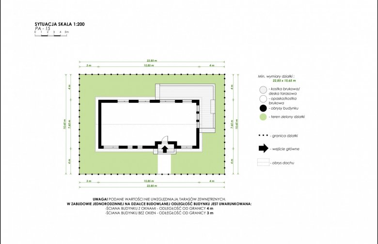 Projekt domu parterowego PióroArchitekci - 15 - Usytuowanie