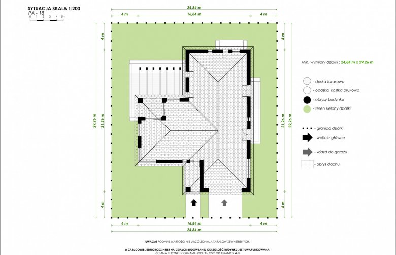 Projekt domu parterowego PióroArchitekci - 18 - Usytuowanie