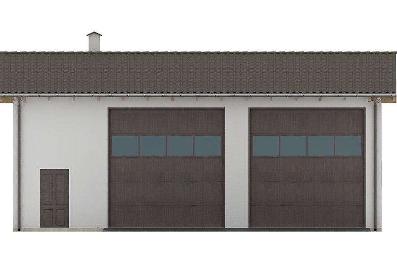 Projekt domu energooszczędnego G53 - Budynek garażowo - gospodarczy - elewacja 1
