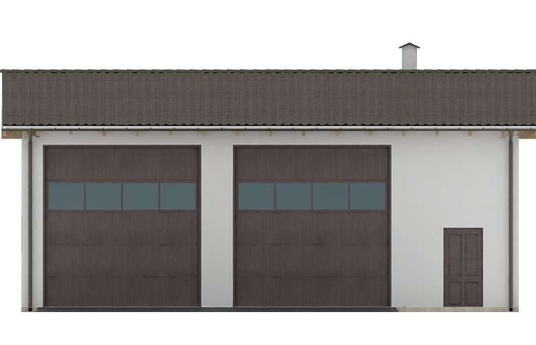 Projekt domu energooszczędnego G53 - Budynek garażowo - gospodarczy - elewacja 1