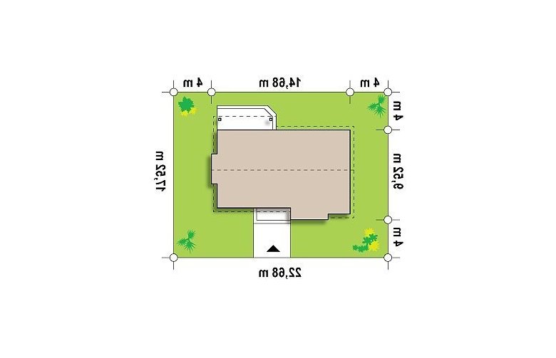 Projekt domu jednorodzinnego Z93 - Usytuowanie - wersja lustrzana