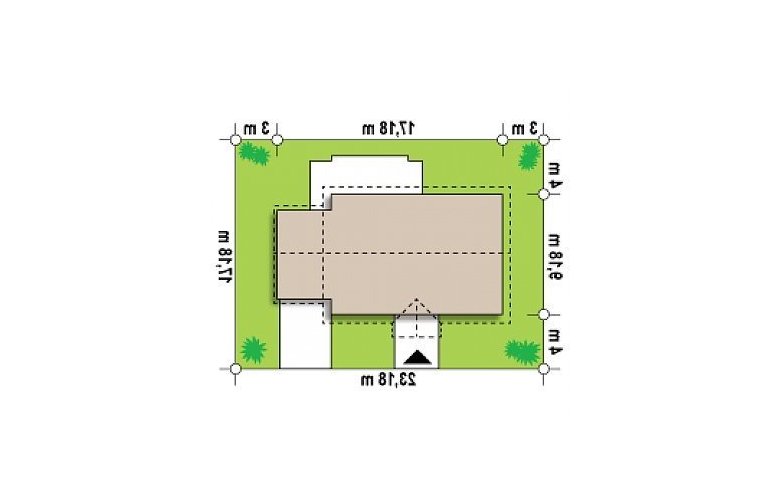 Projekt domu parterowego Z8 GP - Usytuowanie - wersja lustrzana