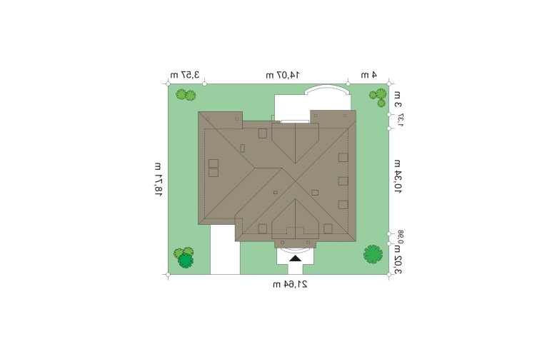 Projekt domu wolnostojącego Luka (393) - Usytuowanie - wersja lustrzana