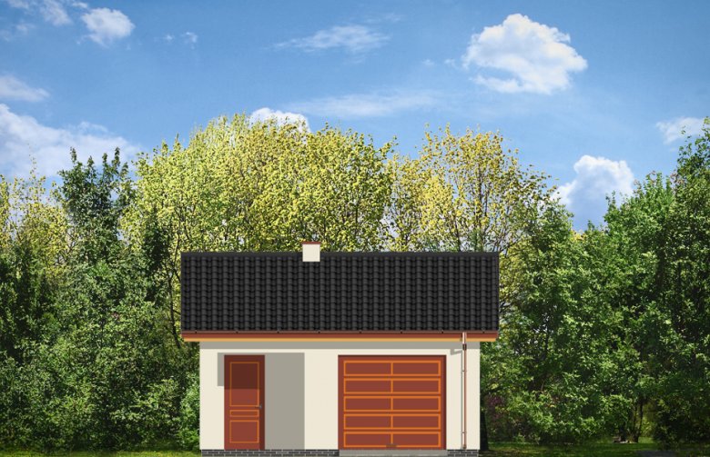 Projekt domu energooszczędnego Garaż BG01 (426) - elewacja 1