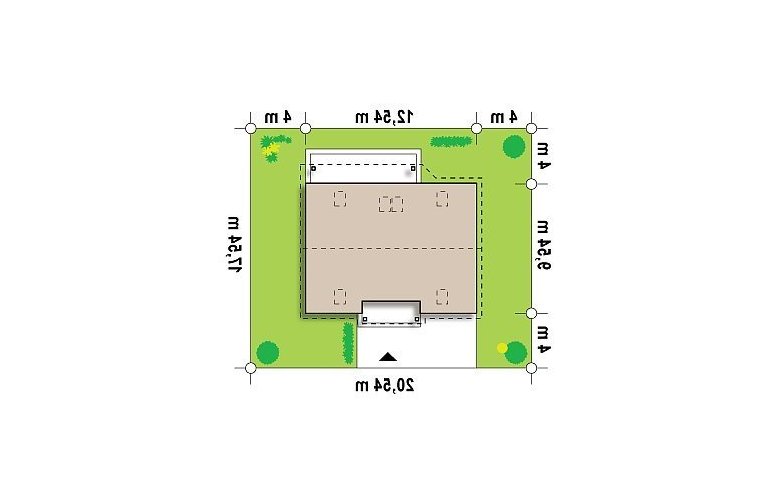 Projekt domu jednorodzinnego Z164 - Usytuowanie - wersja lustrzana