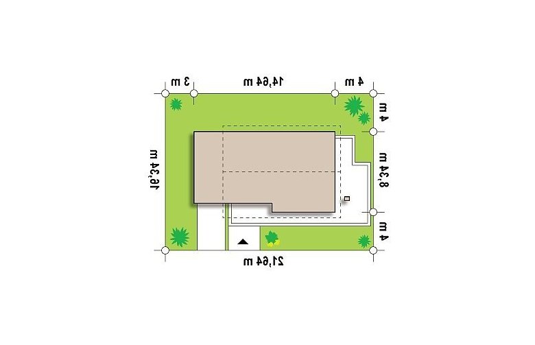 Projekt domu wolnostojącego Z149 - Usytuowanie - wersja lustrzana