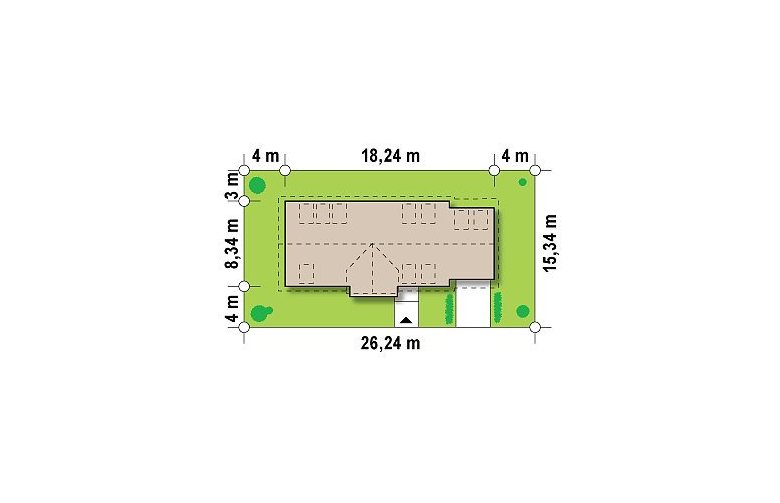 Projekt domu wolnostojącego Z157 - Usytuowanie