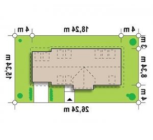 Usytuowanie budynku Z157 w wersji lustrzanej