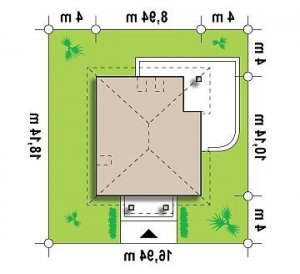 Usytuowanie budynku Z145 w wersji lustrzanej