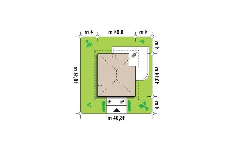 Projekt domu wolnostojącego Z145 - Usytuowanie - wersja lustrzana