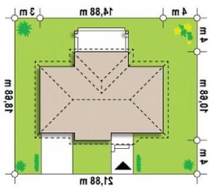 Usytuowanie budynku Z151 w wersji lustrzanej