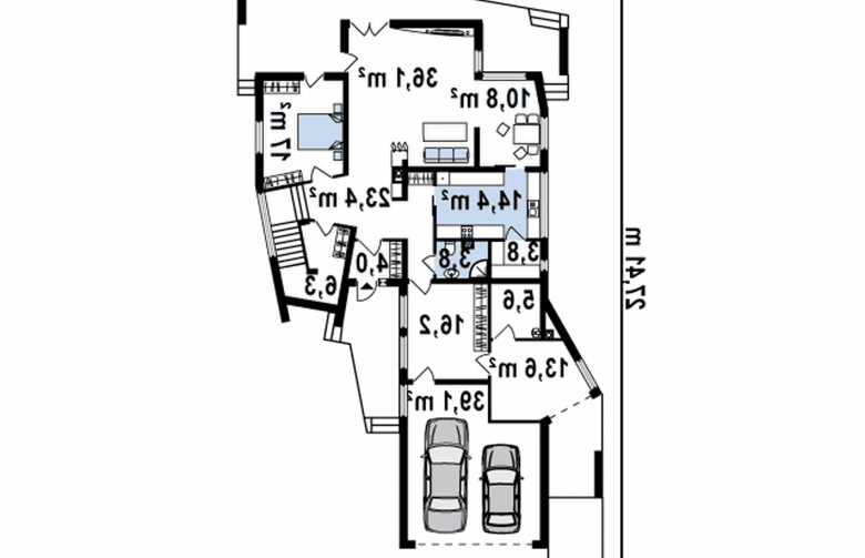 Projekt domu nowoczesnego Zx27 - rzut parteru