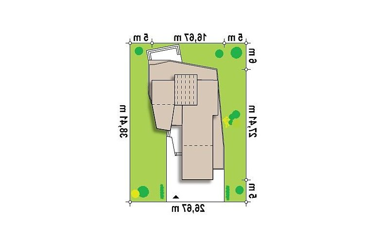 Projekt domu nowoczesnego Zx27 - Usytuowanie - wersja lustrzana