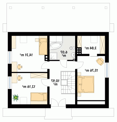 Rzut projektu Arnika - wersja lustrzana