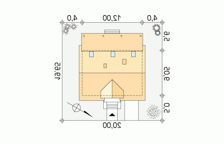 Projekt domu parterowego Arnika - Usytuowanie - wersja lustrzana