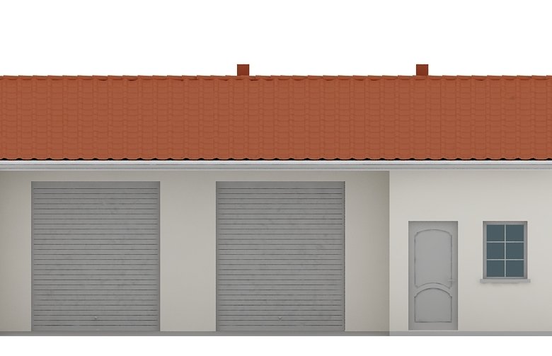 Projekt domu energooszczędnego G47 - Budynek garażowo - gospodarczy - elewacja 1
