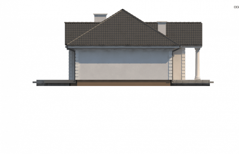 Projekt domu wolnostojącego Z2 L + w - elewacja 2