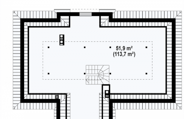Projekt domu wolnostojącego Z2 L + w - rzut poddasza