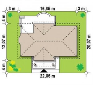 Usytuowanie budynku Z2 L + w