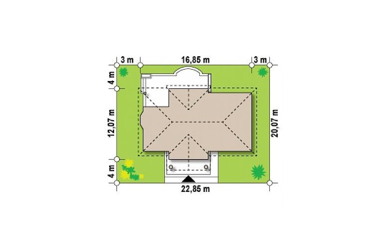 Projekt domu wolnostojącego Z2 L + w - Usytuowanie