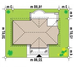 Usytuowanie budynku Z2 L + w w wersji lustrzanej