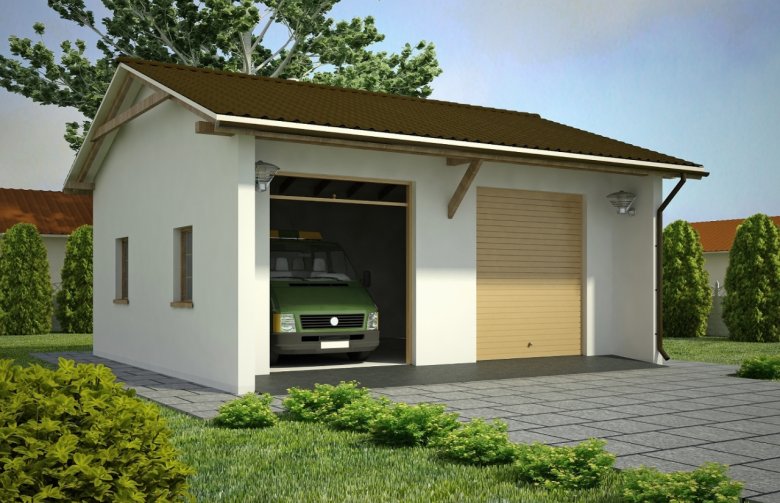 Projekt domu energooszczędnego G48 - Budynek garażowy