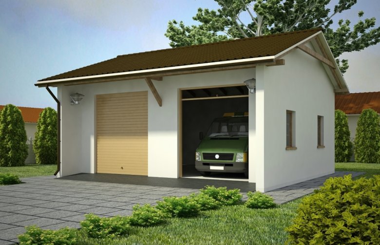 Projekt domu energooszczędnego G48 - Budynek garażowy
