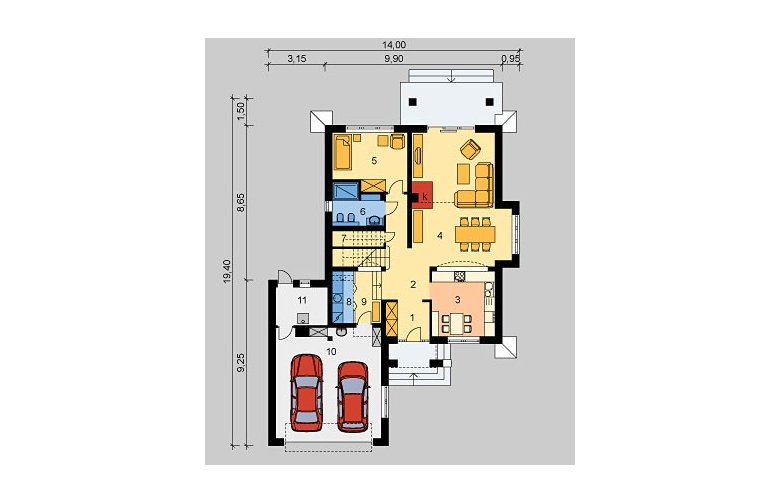 Projekt domu wolnostojącego LK&770 - parter