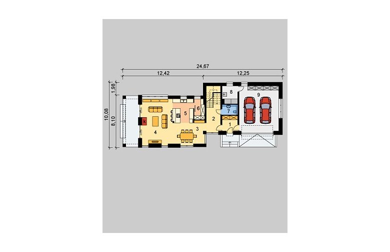 Projekt domu wolnostojącego LK&765 - parter