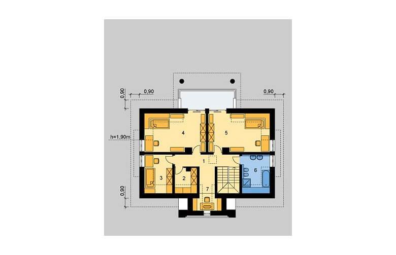 Projekt domu piętrowego LK&795 - poddasze