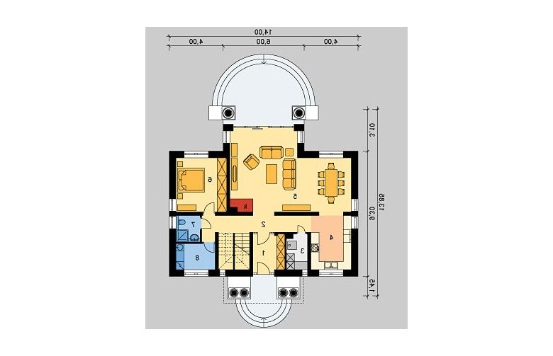 Projekt domu piętrowego LK&795 - parter