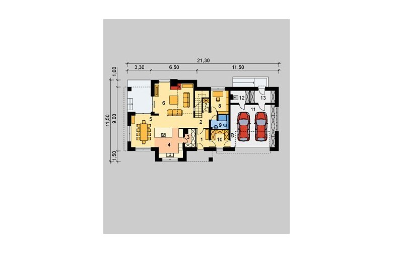 Projekt domu wolnostojącego LK&754 - parter